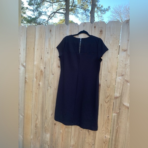 Women's Adrienne Vittadini Dress Size Large Black Sleeveless Y2k Office Zipper - Picture 5 of 6